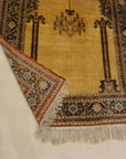 30036 Fine Antique Silk Heriz meditation rug in perfect condition ca.1880