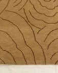 45235 Wool and Silk Brown Swirl Rug