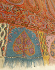 Antique Kashmiri Wool and Silk Pashmina circa 1700s. A piece of woven wool and silk art sold by Santa Barbara Design Center Rugs and More in Santa Barbara.