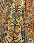 Antique Persian Qashqai featuring Tribal Flowers. A piece of genuine handwoven carpet art sold by Santa Barbara Design Center Rugs and More.