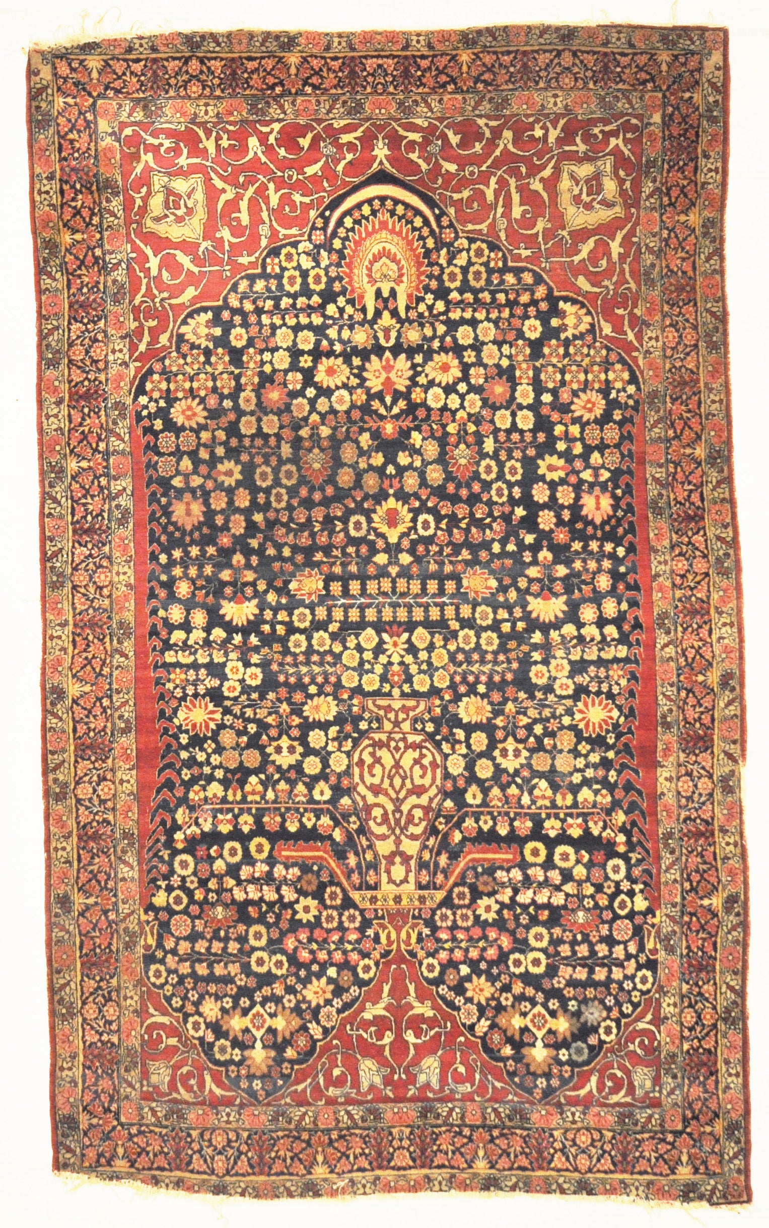 Antique Persian Kerman Ravar Rug: 1001 Flowers
