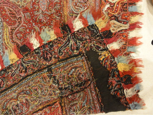 Beautiful and Unique Antique Kerman Shawl Circa 1800 - 5'6" x 5'6" - Visit us at Rugs & More in the Santa Barbara Design Center.