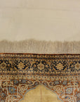 30036 Fine Antique Silk Heriz meditation rug in perfect condition ca.1880