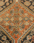 Antique Persian Qashqai featuring Tribal Flowers. A piece of genuine handwoven carpet art sold by Santa Barbara Design Center Rugs and More.