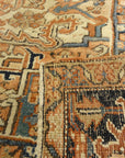 Antique Heriz Rug. A piece of genuine authentic antique woven carpet art sold by the Santa Barbara Design Center, Rugs and More.