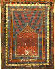 Antique Turkish Prayer Rug A piece of genuine, authentic woven carpet art sold by the Santa Barbara Design Center, Rugs and More.