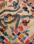 Antique Tibetan Dragon Rug 25297