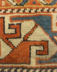 Antique Shirvan Rug Featuring Peacock and Two Men. A genuine authentic antique piece of woven carpet art sold by Santa Barbara Design Center, Rugs and More.