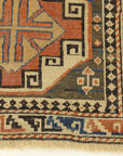 30641 antique Kazak Memling Gul Rug