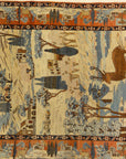 30061 Unique Antique pictoral Kashan Circa 1870 with winter landscape and deers