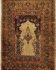 30037 Antique Silk Turkish Prayer Rug ca.1850
