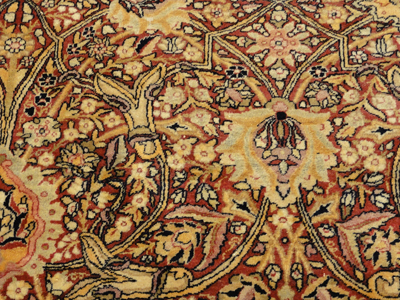 31507 Antique KermanShah with poetry in cartouches Circa 1880