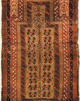 An antique, original Persian Baluch rug. A piece of genuine and authentic carpet art sold at Santa Barbara Design Center. Rugs and More.