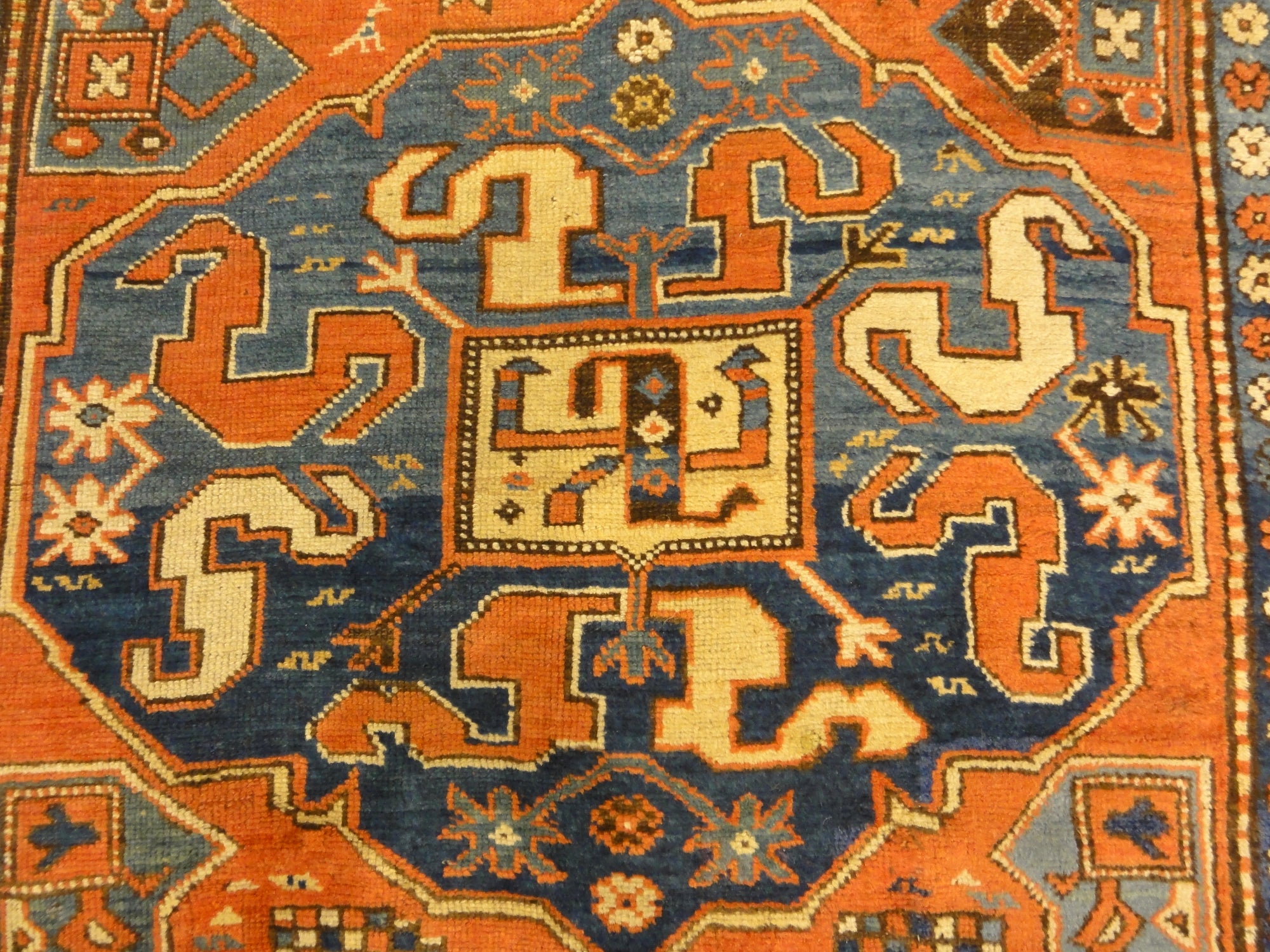 30538 Antique Rare Cloudband Caucasian Chondzoresk Rug