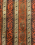 Antique Original Afghan Beluch circa 1880. A piece of genuine woven carpet art sold at the Santa Barbara Design Center Rugs and More in Santa Barbara, CA.
