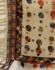 Antique Qashqai Saddle Cover. A piece of genuine authentic antique woven carpet art sold by the Santa Barbara Design Center Rugs and More.