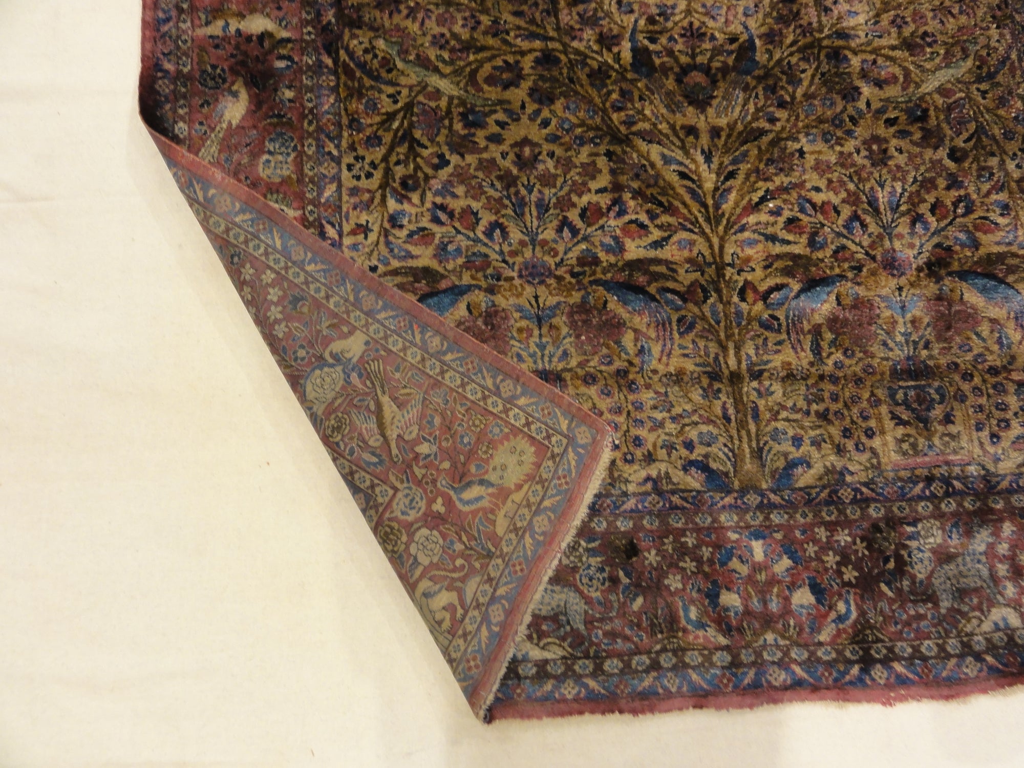 Antique Silk Maroon Kashan