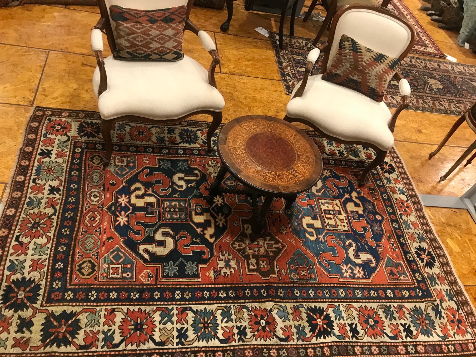 30538 Antique Rare Cloudband Caucasian Chondzoresk Rug