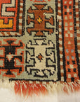 Antique Shirvan Rug. A piece of antique woven carpet art sold by the Santa Barbara Design Center Rugs and More in Santa Barbara, California.