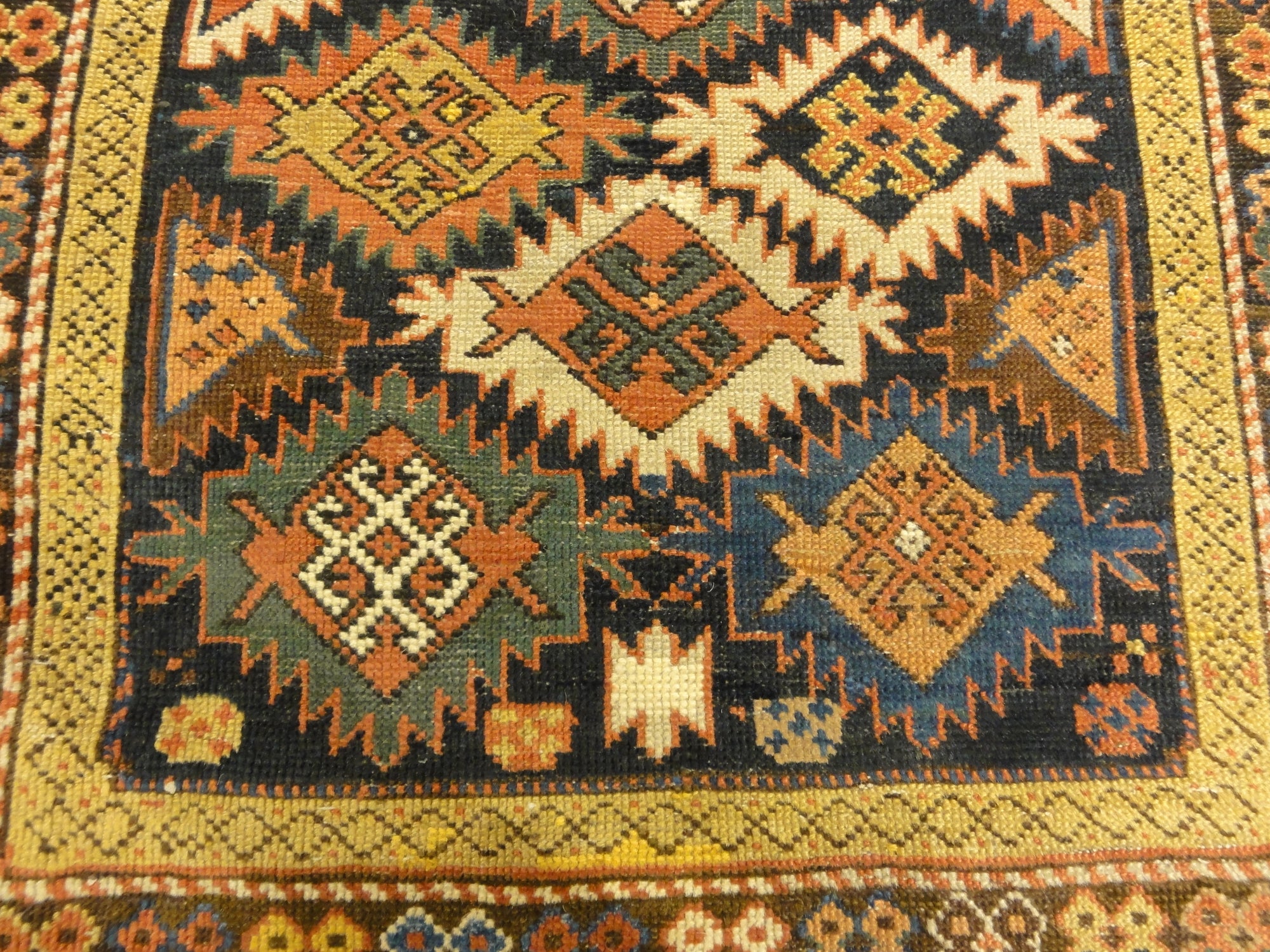 Antique Shirvan Runner Rug. A piece of authentic antique genuine woven carpet art sold by Santa Barbara Design Center, Rugs and More.