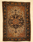Small Antique Persian Sarouk Farahan Genuine Woven Carpet Art Authentic Intricate Design Superb Craftmanship