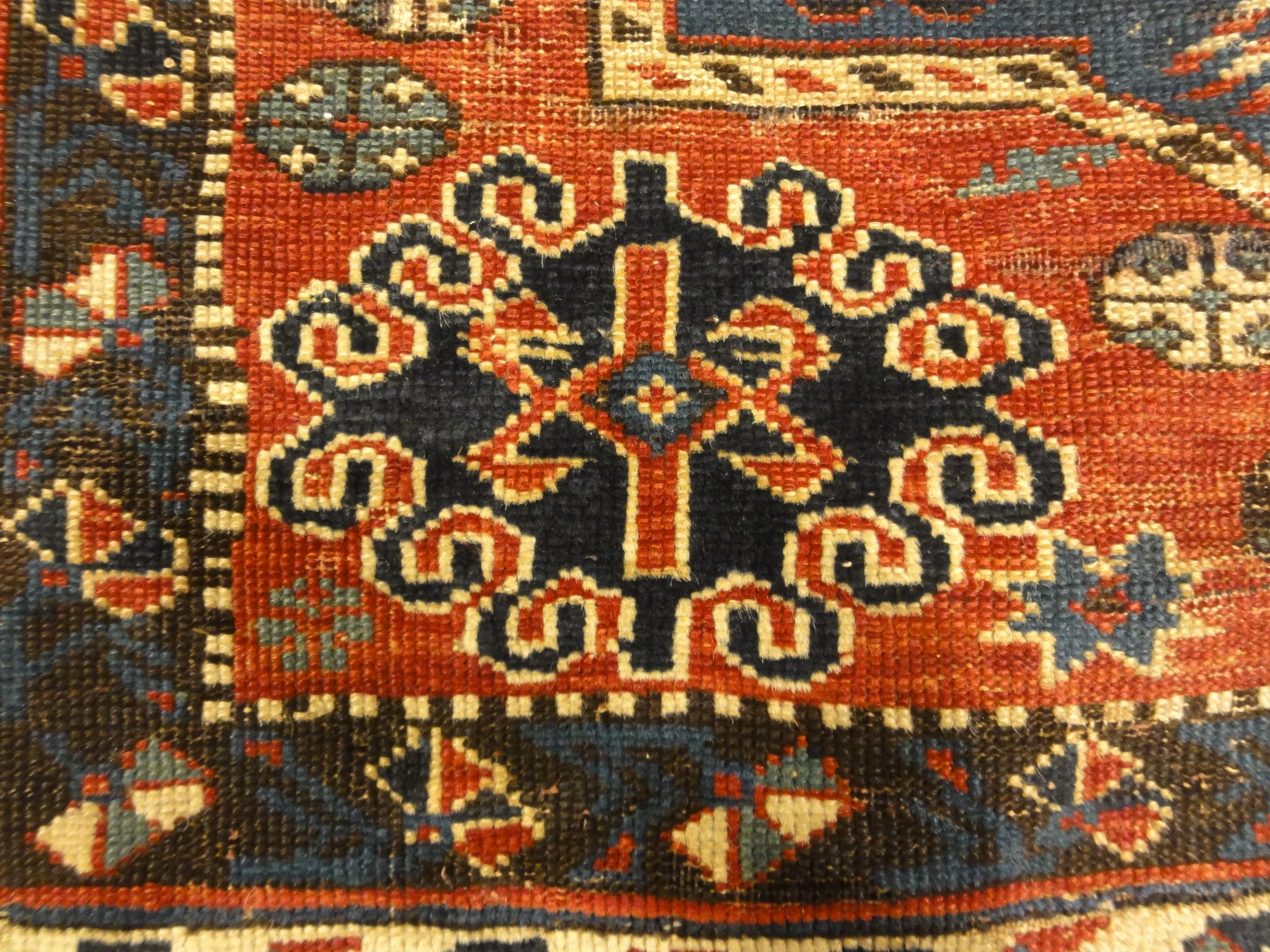 Fine Antique Shirvan Woven by an Armenian Girl. A piece of genuine authentic woven carpet art sold by the Santa Barbara Design Center Rugs and More.