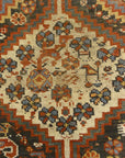Antique Persian Khamseh Chicken Rug. A piece of genuine woven carpet art sold by Santa Barbara Design Center Rugs and More.