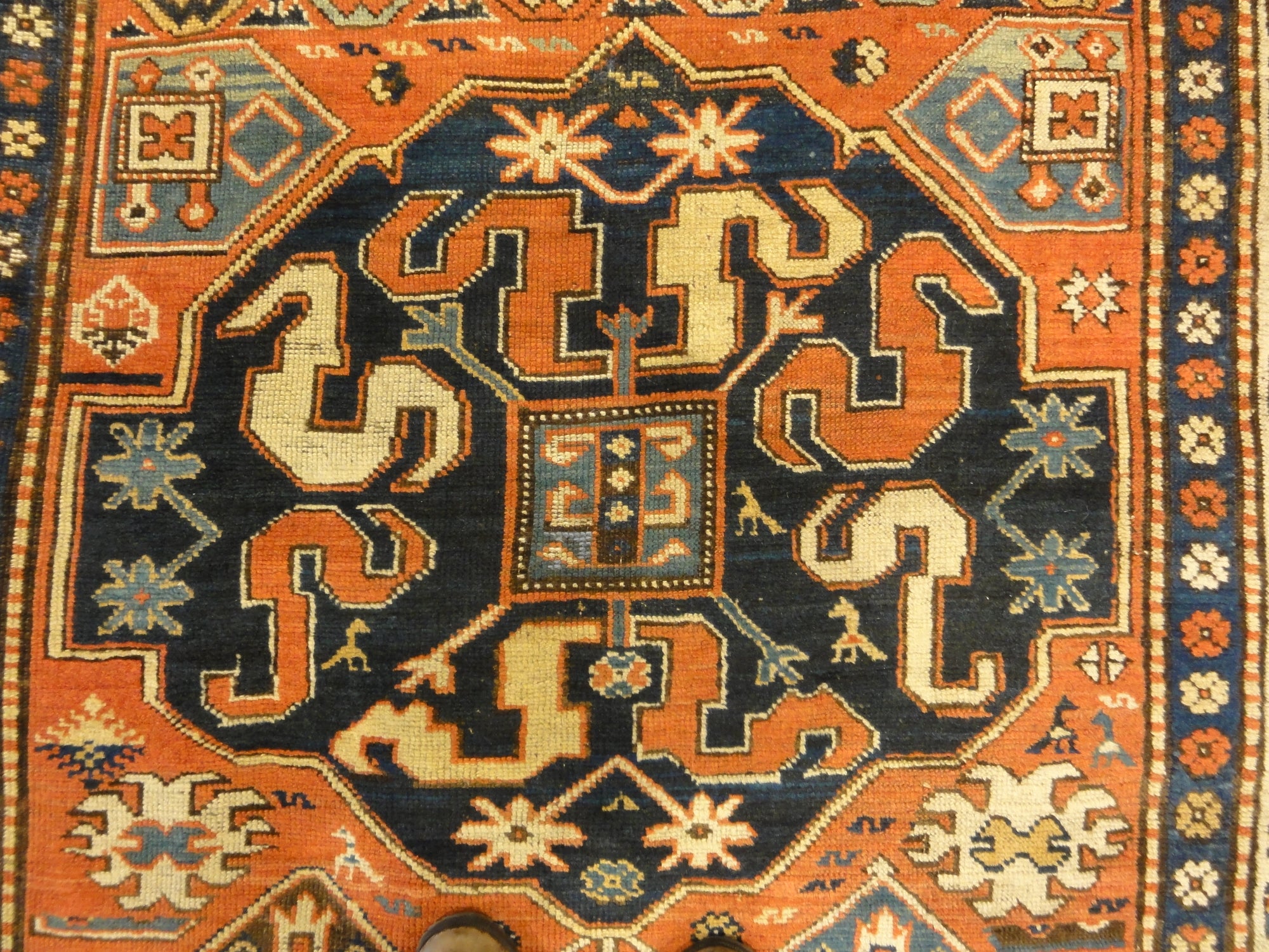 30538 Antique Rare Cloudband Caucasian Chondzoresk Rug