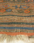 An antique original Mushwani Baluch rug handwoven in Afghanistan. A piece of genuine, authentic woven carpet art. Sold by Santa Barbara Design Center.