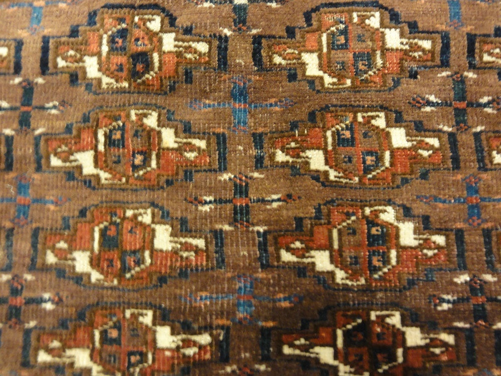 Antique Yomud Chuval Bagface from Turkestan. A piece of genuine authentic woven carpet art sold by Santa Barbara Design Center, Rugs and More.