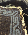 Antique Chinese Chair Cover Natural Dyed Wool. A piece of handmade antique natural dyed woven carpet art sold by Santa Barbara Design Center Rugs and More.