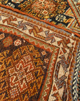 Antique Persian Khamseh Circa 1880. A piece of antique woven carpet art sold by Santa Barbara Design Center, Rugs and More in Santa Barbara, California.
