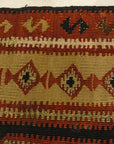 Rare Antique Yastik Woven with Metal Thread. A piece of genuine authentic woven carpet art sold by Santa Barbara Design Center, Rugs and More.