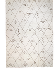 Santa Barbara Chic Moroccan rug with a white background and intricate diamond patterns in brown. Perfect for modern home decor.