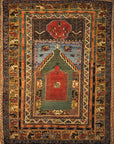 This Mudjur Meditation Prayer Rug has the richest palette of all Anatolian rugs, and resemble the very fine Caucasian rugs.This Mudjur Meditation Prayer Rug has the richest palette of all Anatolian rugs, and resemble the very fine Caucasian rugs.