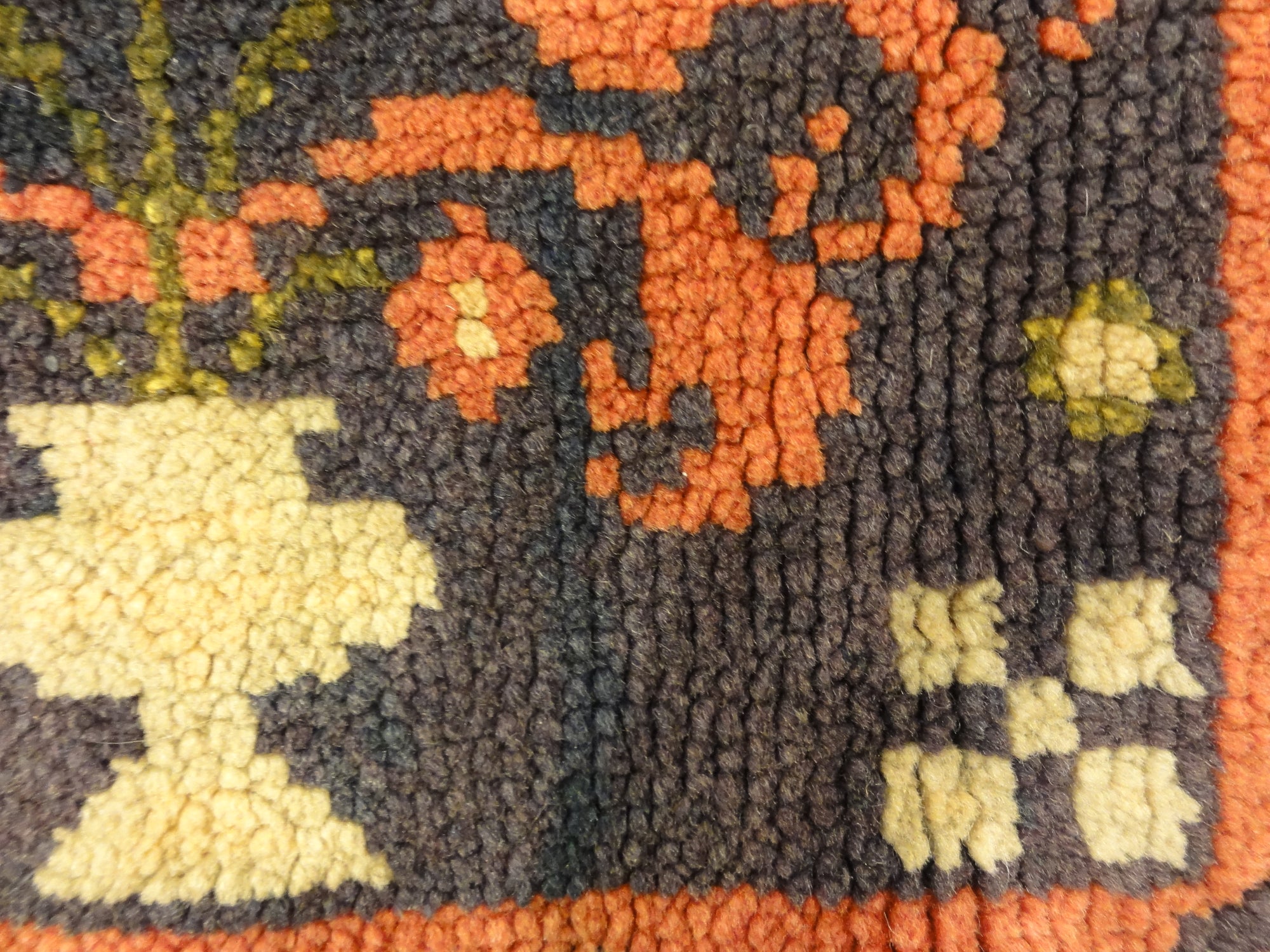 Antique Swedish Floral Pile Rug. A piece of genuine antique woven carpet art sold at Santa Barbara Design Center Rugs and More.