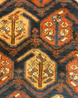 Rare 1870s Antique Boteh Afshar. A piece of authentic genuine antique woven carpet art sold by Santa Barbara Design Center, Rugs and More.