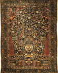 Very Rare Antique Qashqai 1001 Flowers Rug. A piece of genuine authentic antique woven carpet art sold by the Santa Barbara Design Center, Rugs and More.