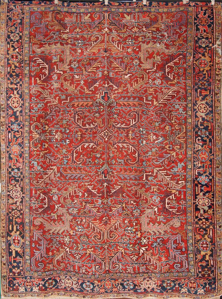 Rare Antique Dragon Serapi Heriz Persian Rug