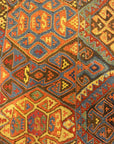 Small Bakhetiari Kelim Saddle Bag some metal threading throughout. Visit us Rugs & More in the Santa Barbara Design Center.