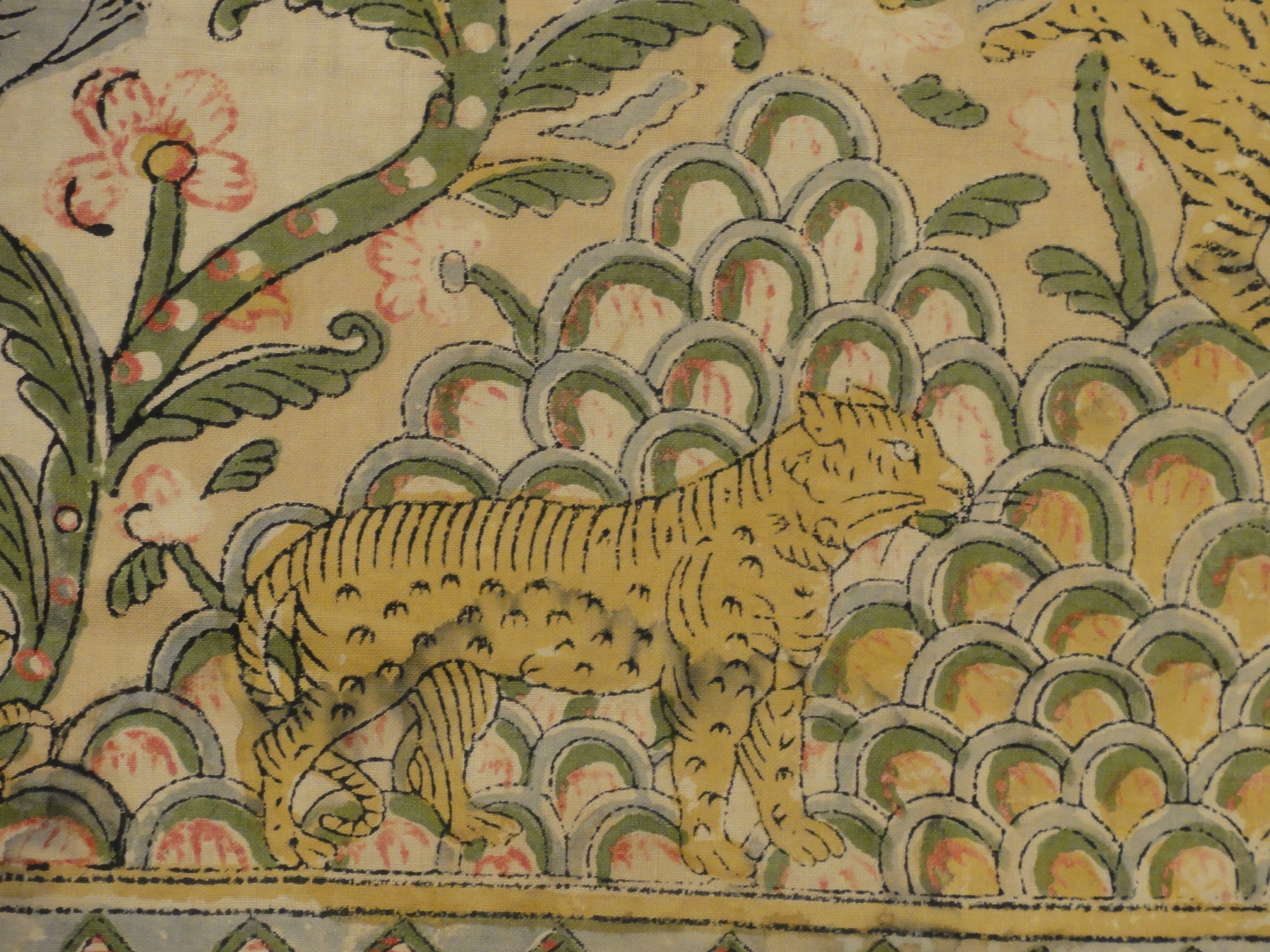 30637 Rare Antique Mughal Palampore Textile with written cartouches