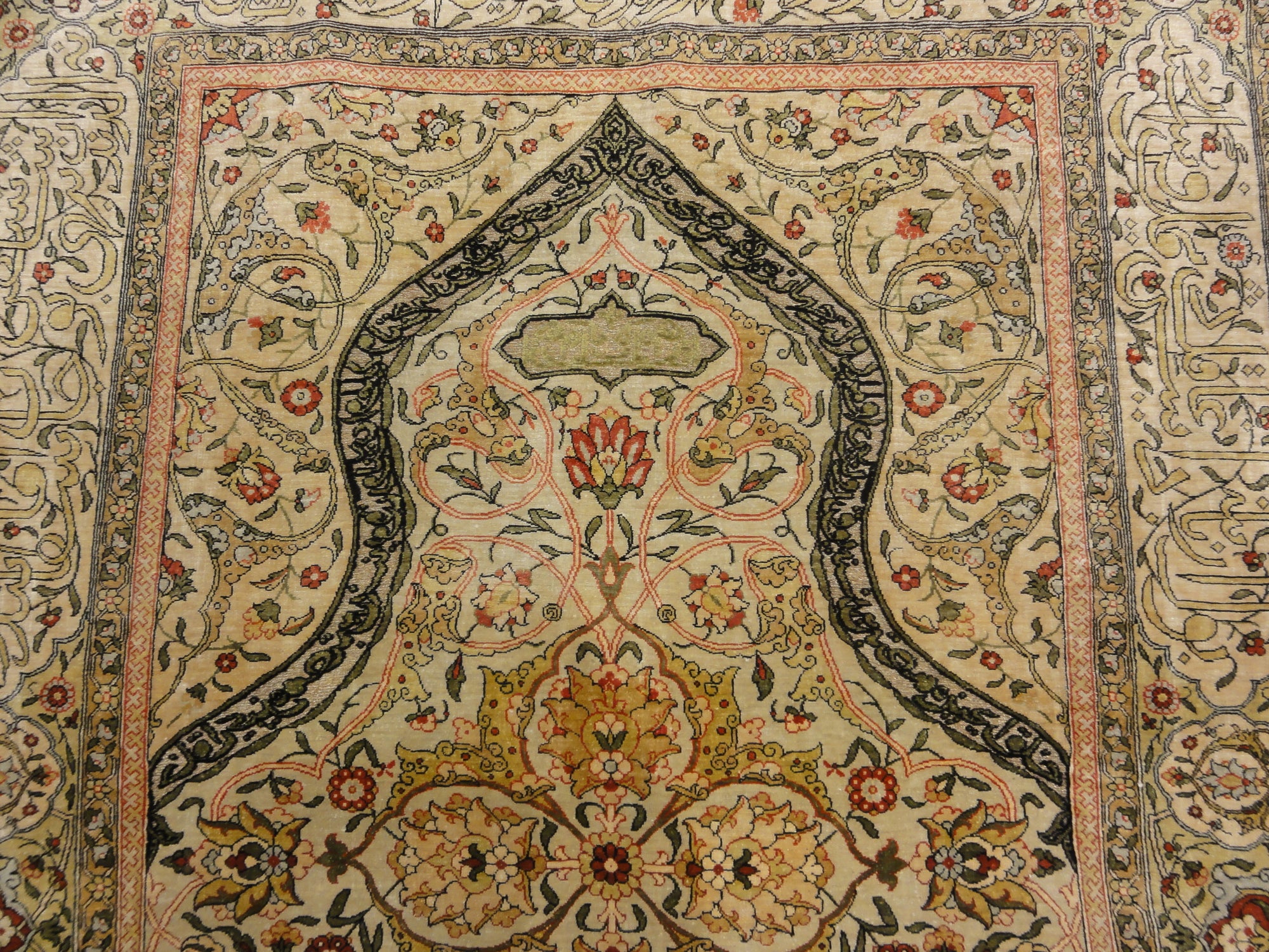 Antique Silk Hereke Turkish with Gold Thread