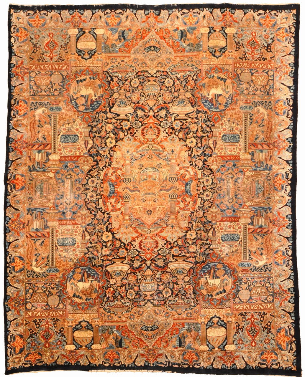 Vintage Persian Mythical Rug 25246