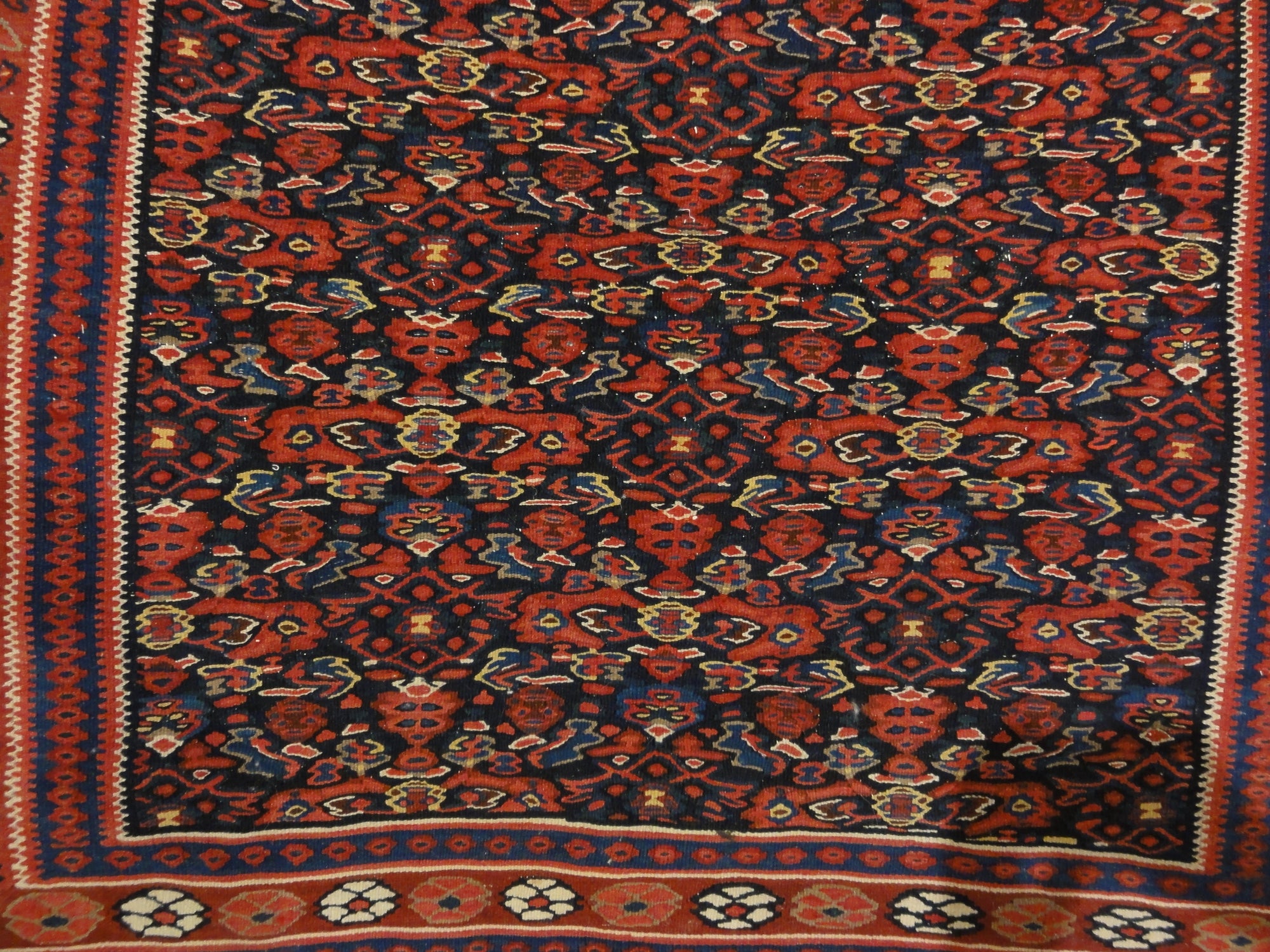 Antique Bijar Kelim Rug. A piece of genuine authentic woven carpet art sold by Santa Barbara Design Center, Rugs and More.