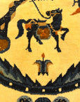 Antique Wool Peking Horse Cover. A piece of genuine antique woven carpet art sold by Santa Barbara Design Center, Rugs and More in Santa Barbara, California