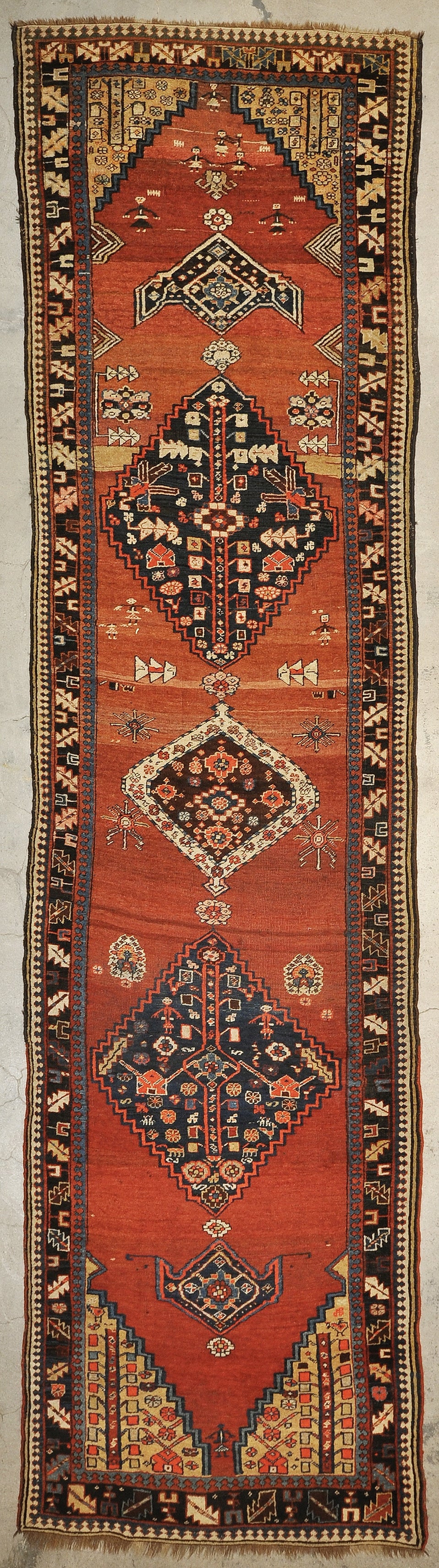 Antique Wedding Bijar Runner Rug