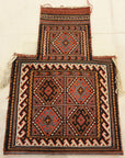 Antique Shahsavan Salt Bag. A piece of antique woven carpet art sold by Santa Barbara Design Center, Rugs and More in Santa Barbara, California.