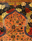 Antique Sultan's Head Silk Meditation Rug: Garden Of Paradise