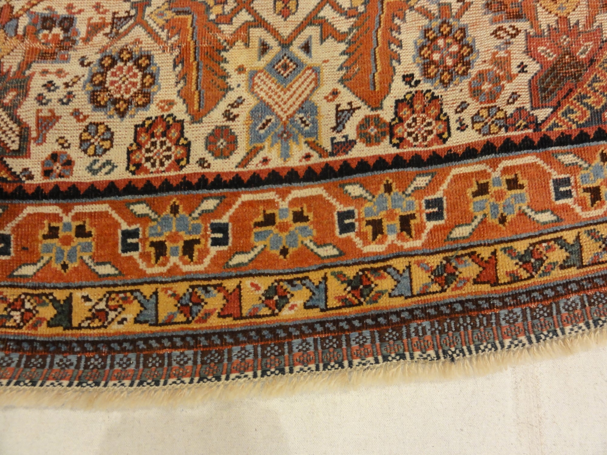 30220 Rare Antique Qashqai with Ivory Background