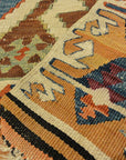 Anatolia Goddess Turkish Kelim ca Late 1700s. A piece of antique woven carpet art sold by the Santa Barbara Design Center, Rugs and More in California.